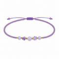 Pulsera Ajustable con Amatista y Mostacillas Lila 💜