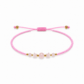 Pulsera Ajustable con Cuarzo Rosa y Mostacillas Rosadas
