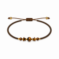 Pulsera Ajustable con Ojo de Tigre y Mostasillas Marrones