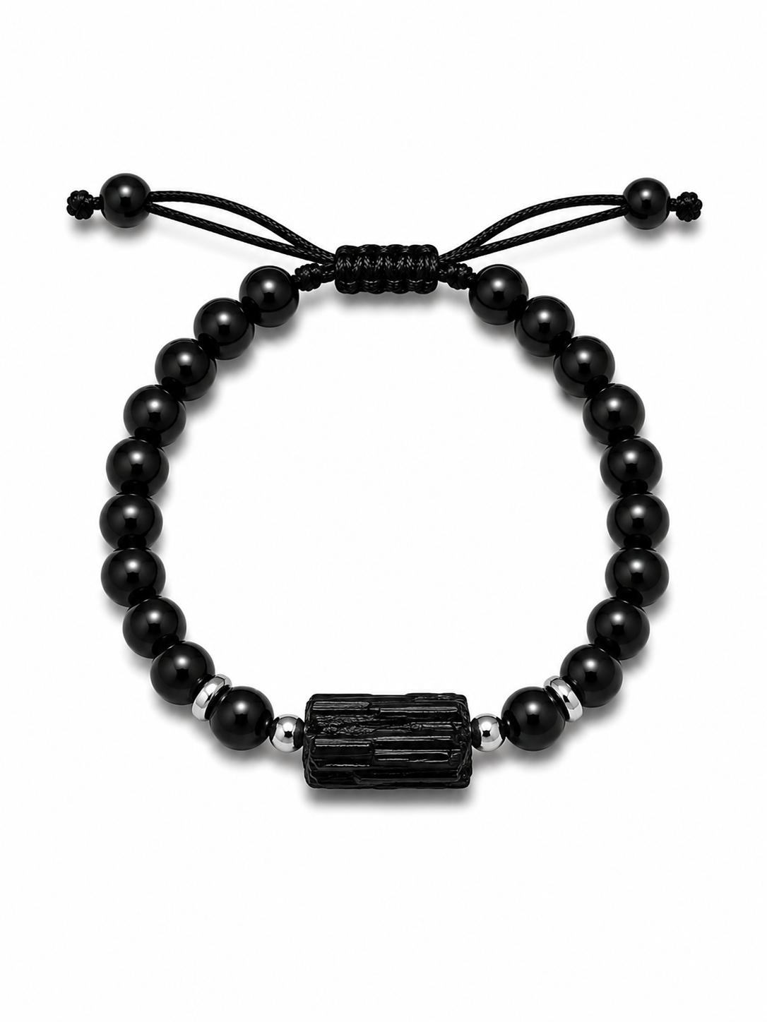 Pulsera Ajustable con Turmalina Negra y Obsidiana