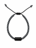 Pulsera Ajustable con Hematita y Turmalina Negra