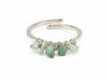 Anillo Ajustable Plateado con Jadeíta Natural