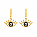 Aretes de Acero Ojo Protector Negro Dorado para Protección y Estilo