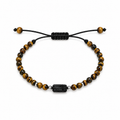 Pulsera Ajustable con Turmalina Negra y Ojo de Tigre