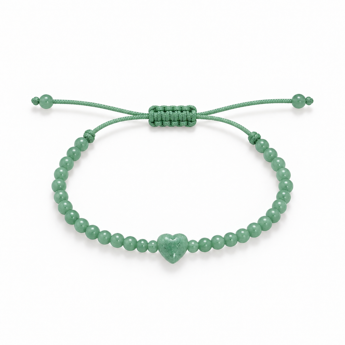 Pulsera Ajustable de Jade con Corazón