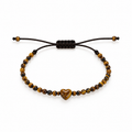 Pulsera Ajustable de Ojo de Tigre con Corazón