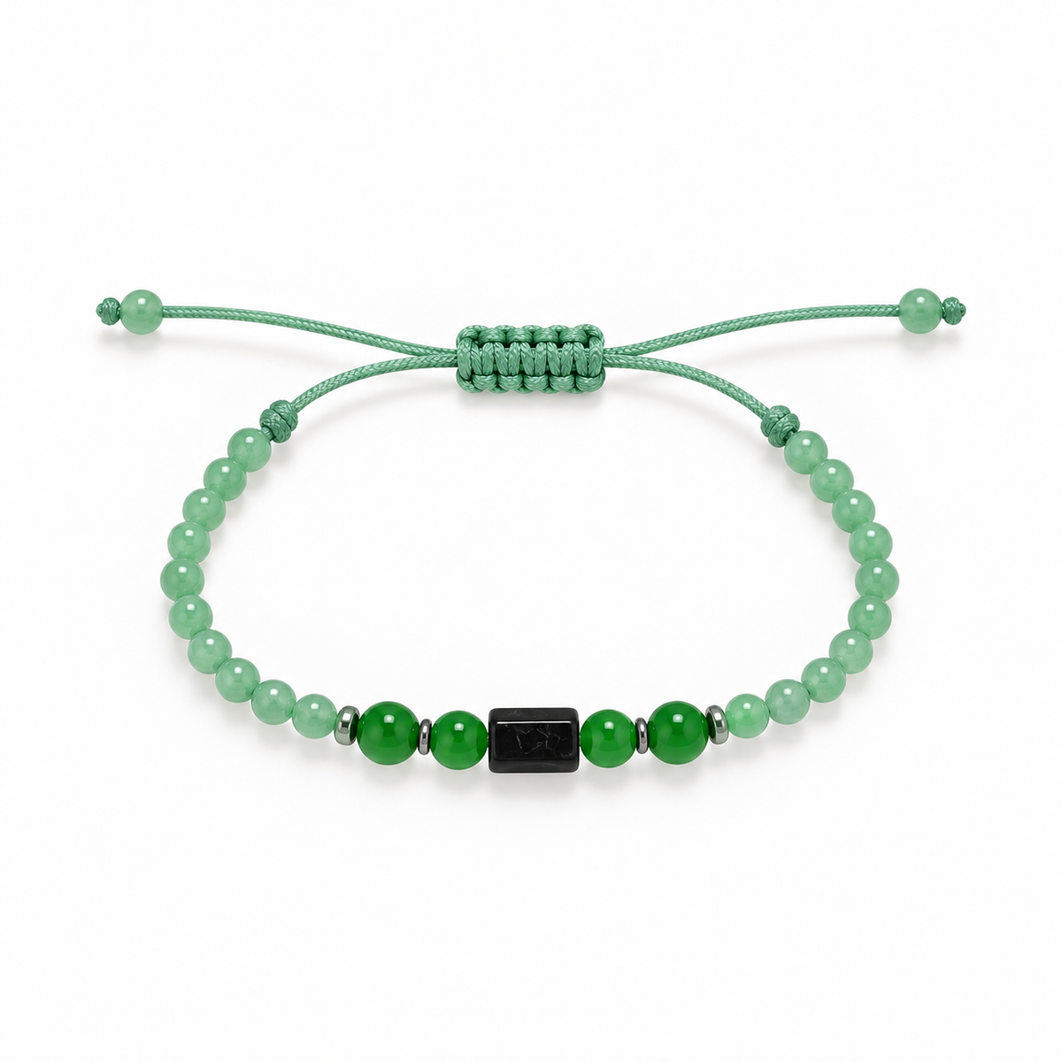 Pulsera Ajustable con Jade, Aventurina y Obsidiana