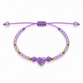 Pulsera Ajustable de Amatista con Corazon