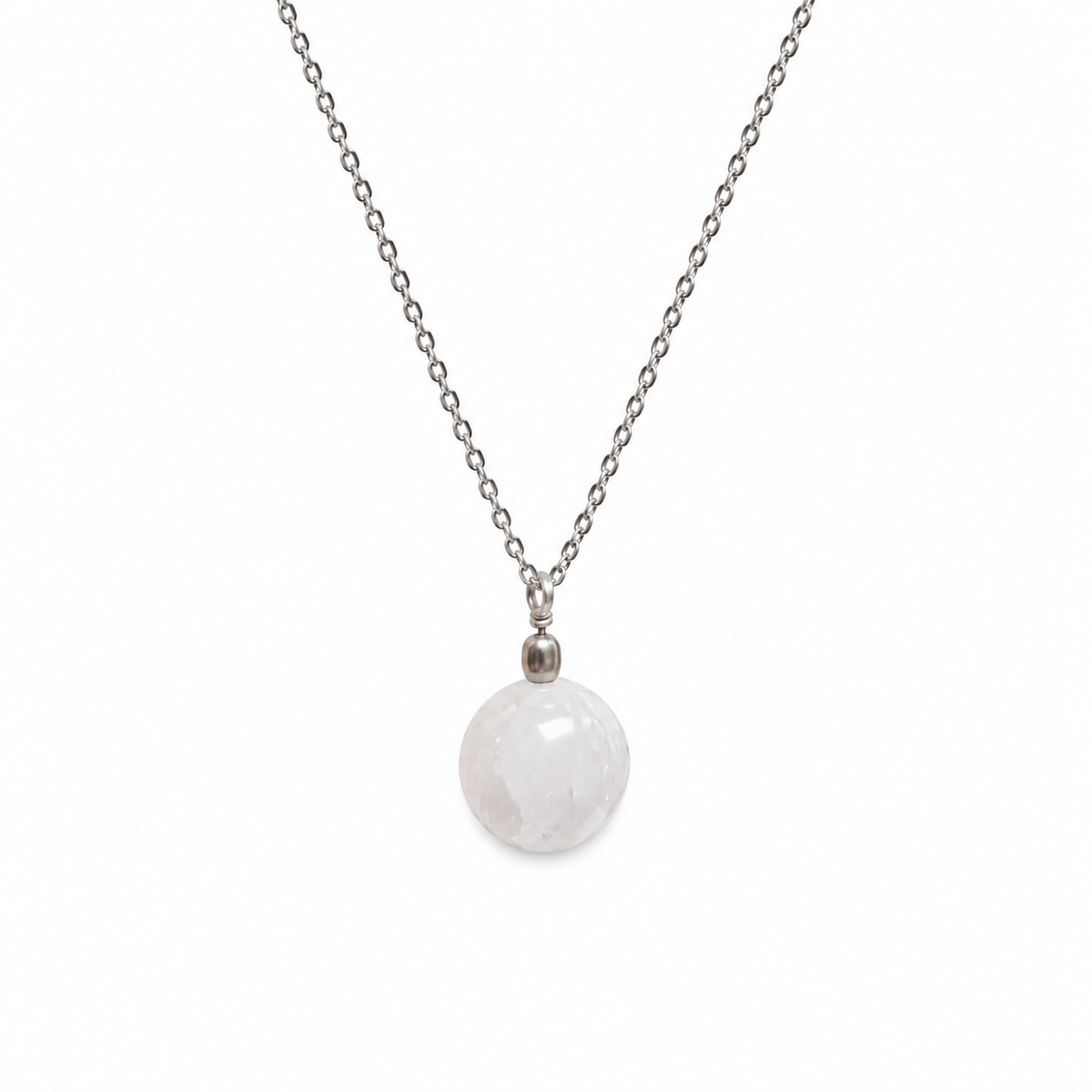 Collar de Selenita en Forma de Esfera