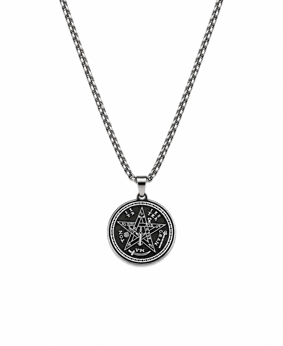 Collar Tetragrámaton de Acero – Amuleto de Protección
