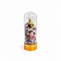 Botella Decorativa con Cuarzos y Caballo Dorado