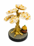 Árbol de Citrino Natural en Cascajos sobre Base de Pirita