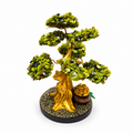 Árbol de Serpentina en Cascajos con Base de Cuarzo y Pirita