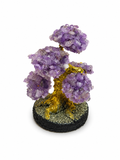 Árbol Mini de Amatista Natural en Cascajos sobre Base de Pirita