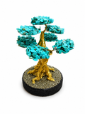 Árbol Mini de Turquesa Natural en Cascajos sobre Base de Pirita