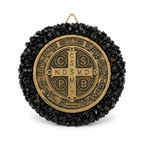 Medallón de San Benito con Obsidiana Natural – Protección Energética