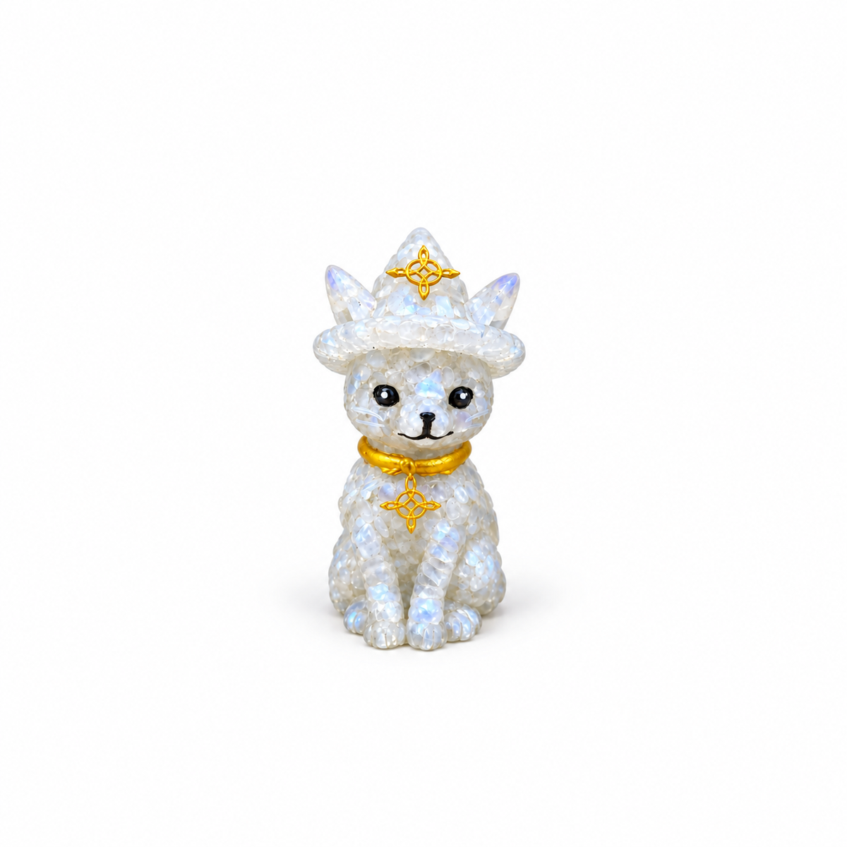 Gatito Brujo de Cuarzo Cristal 9 cm – Figura Energética Decorativa