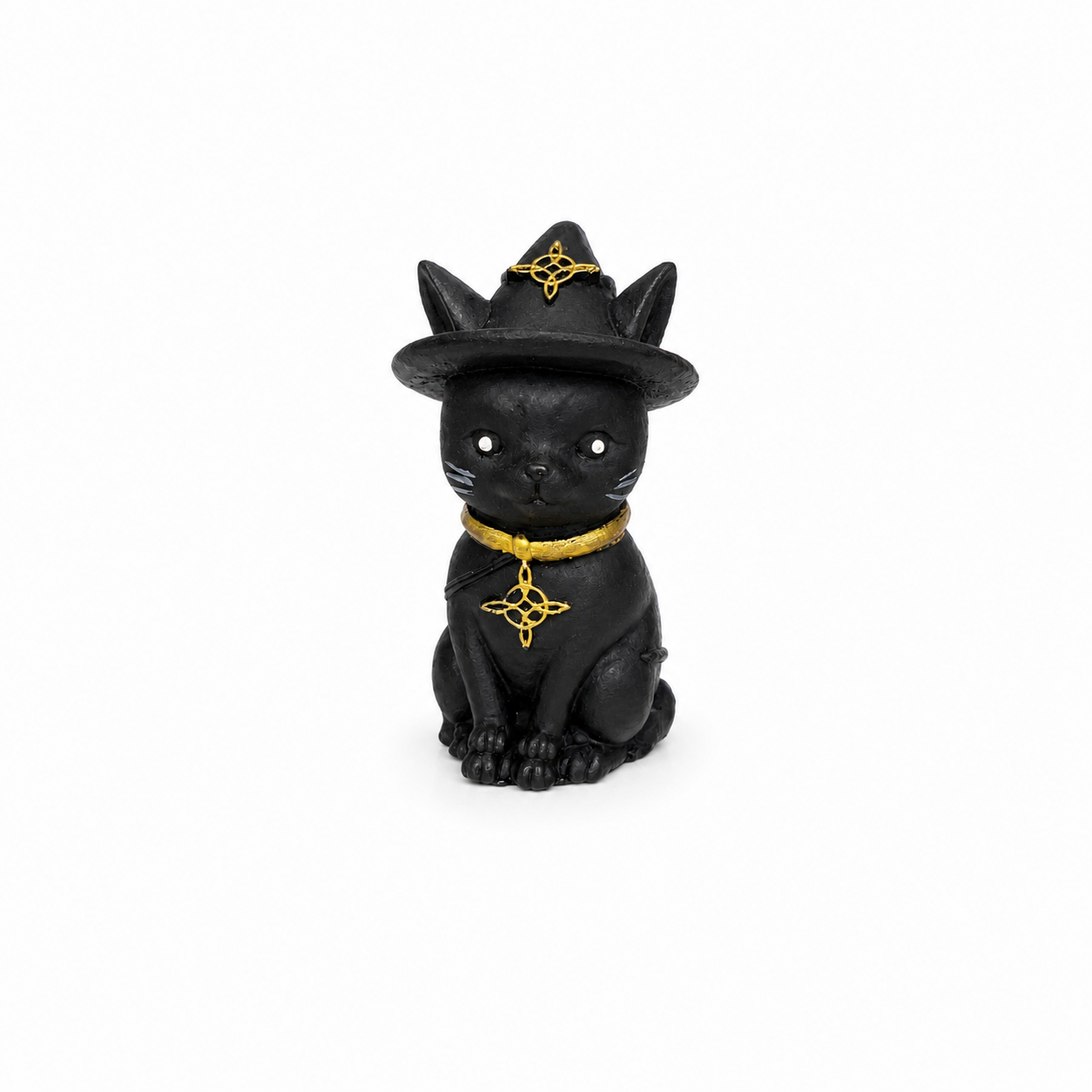 Gatito Brujo Negro con Turmalina Natural – Protección e Intuición