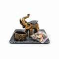 Portavela Elefante de la Suerte con Piedras Decorativas