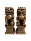 Leones Fu Guardianes Color Bronce (Pareja de Protección Feng Shui)