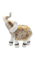 Elefante Decorativo de Lujo Blanco y Dorado