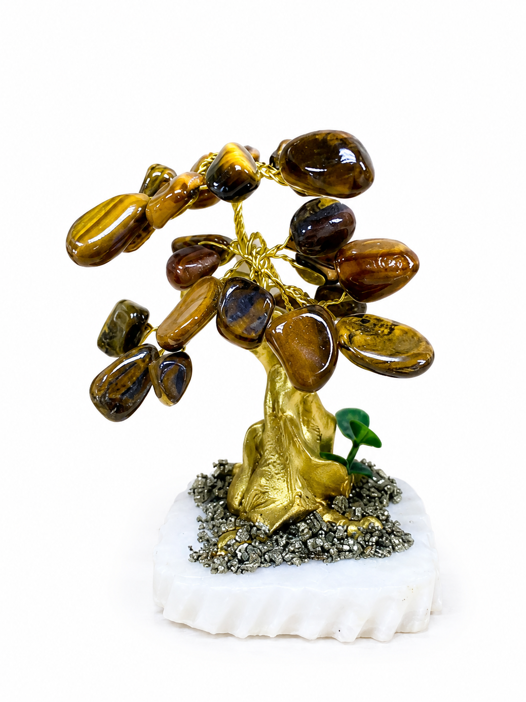 Árbol de Ojo de Tigre Natural con Pirita | Prosperidad, Protección y Abundancia